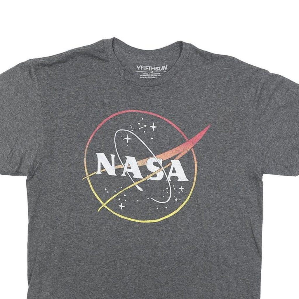 FIFTHSUN Mens Grey NASA Graphic T-Shirt M Short Sleeve Crew Neck