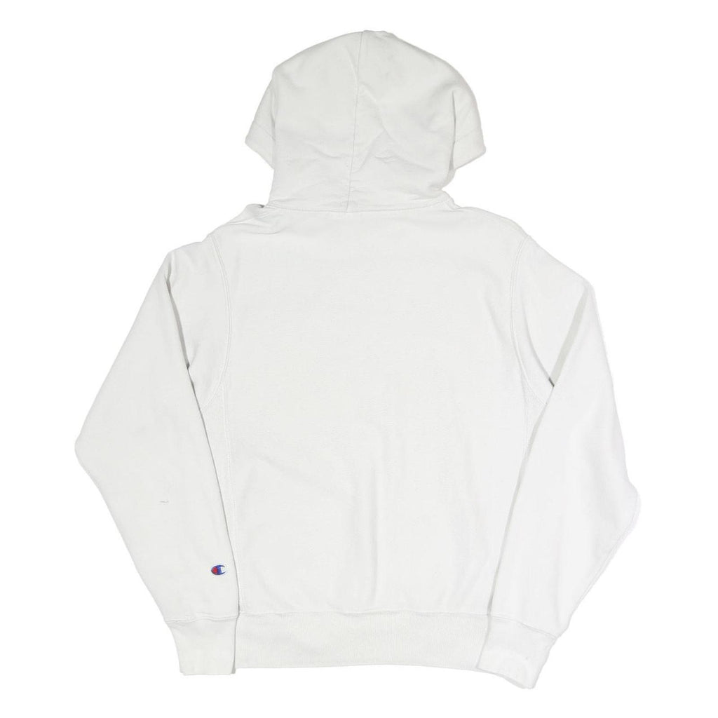 CHAMPION REVERSE WEAVE Mens White Hoodie S Classic Logo Pullover Cotton Blend