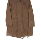 TOMMY HILFIGER Womens Brown & Purple Cotton Blend Hooded Jacket S Outerwear