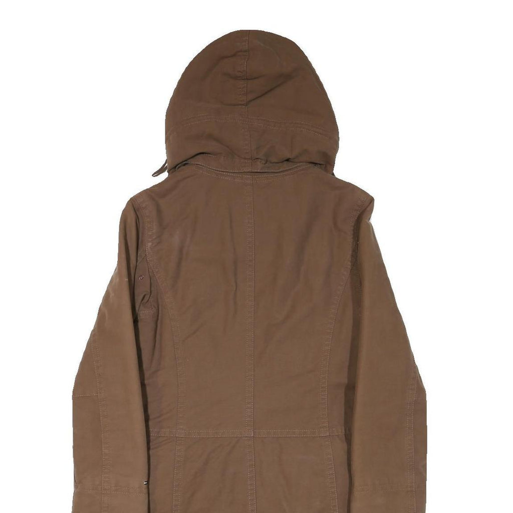 TOMMY HILFIGER Womens Brown & Purple Cotton Blend Hooded Jacket S Outerwear