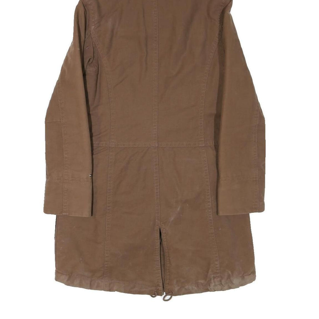 TOMMY HILFIGER Womens Brown & Purple Cotton Blend Hooded Jacket S Outerwear