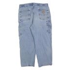 CARHARTT Mens Jeans Blue Loose Straight Denim Medium W40 L28 Workwear Zip