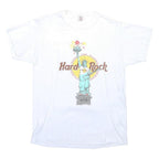 LEXINGTON Boys White Hard Rock Graphic T-Shirt M Short Sleeve Crew Neck Cotton