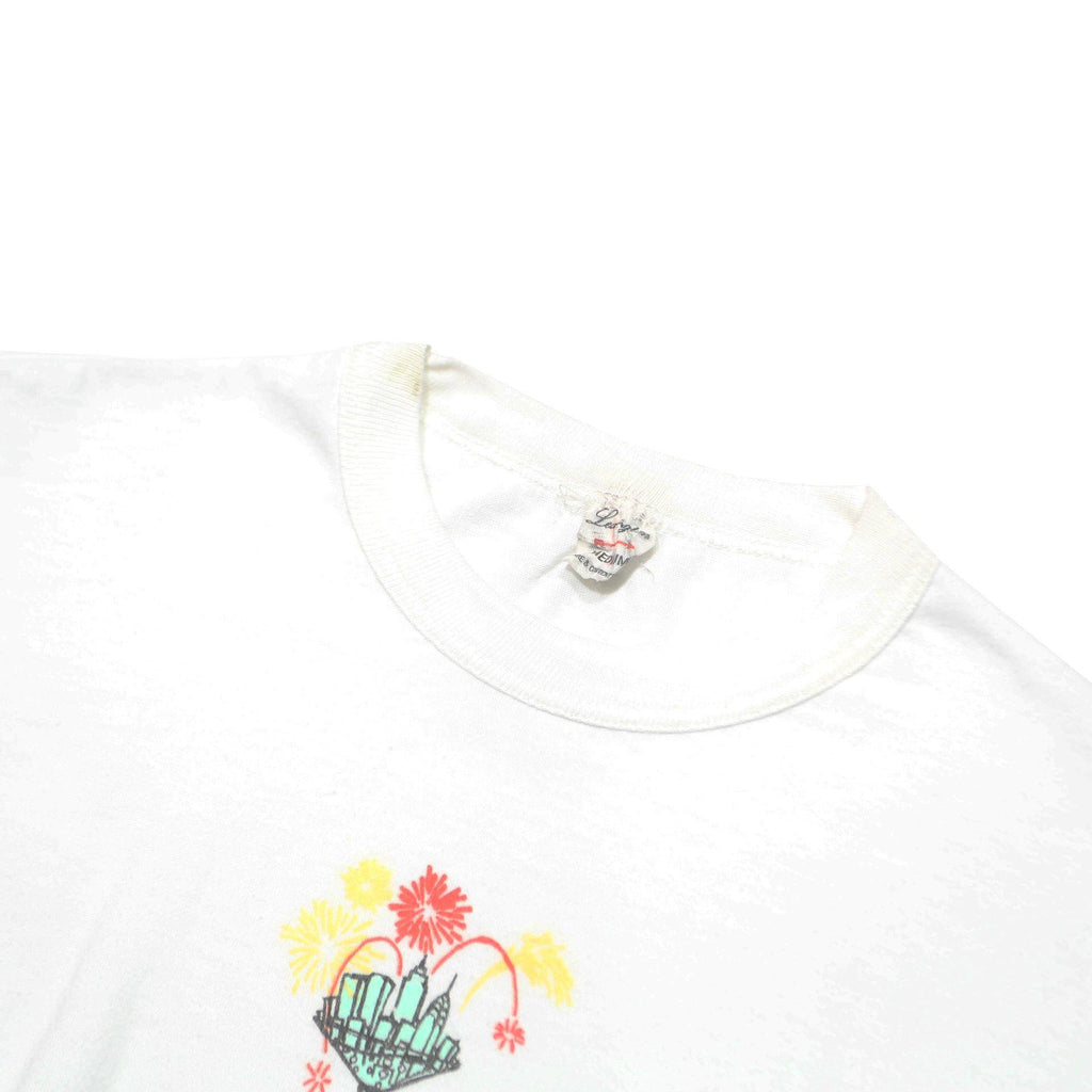 LEXINGTON Boys White Hard Rock Graphic T-Shirt M Short Sleeve Crew Neck Cotton