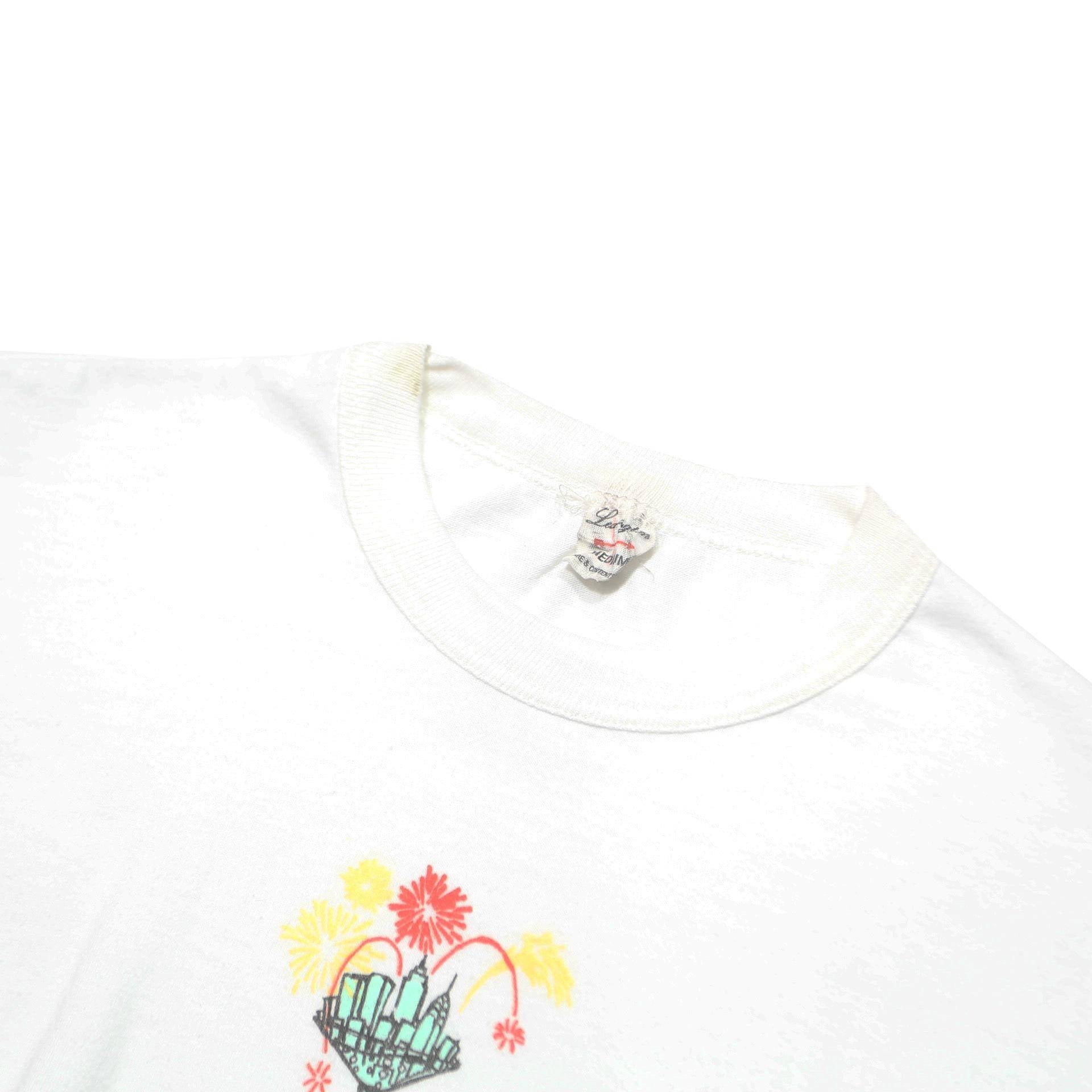 LEXINGTON Boys White Hard Rock Graphic T-Shirt M Short Sleeve Crew Neck Cotton