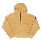 CALVIN KLEIN Womens Beige 1/4 Zip Hoodie M Soft Fleece Pullover Casual