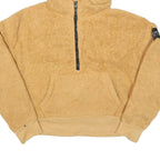 CALVIN KLEIN Womens Beige 1/4 Zip Hoodie M Soft Fleece Pullover Casual