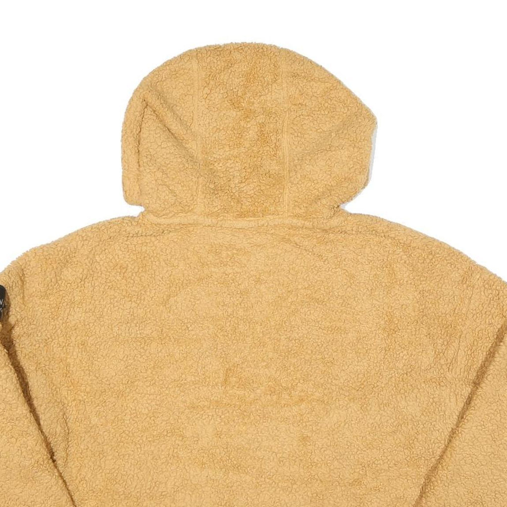 CALVIN KLEIN Womens Beige 1/4 Zip Hoodie M Soft Fleece Pullover Casual