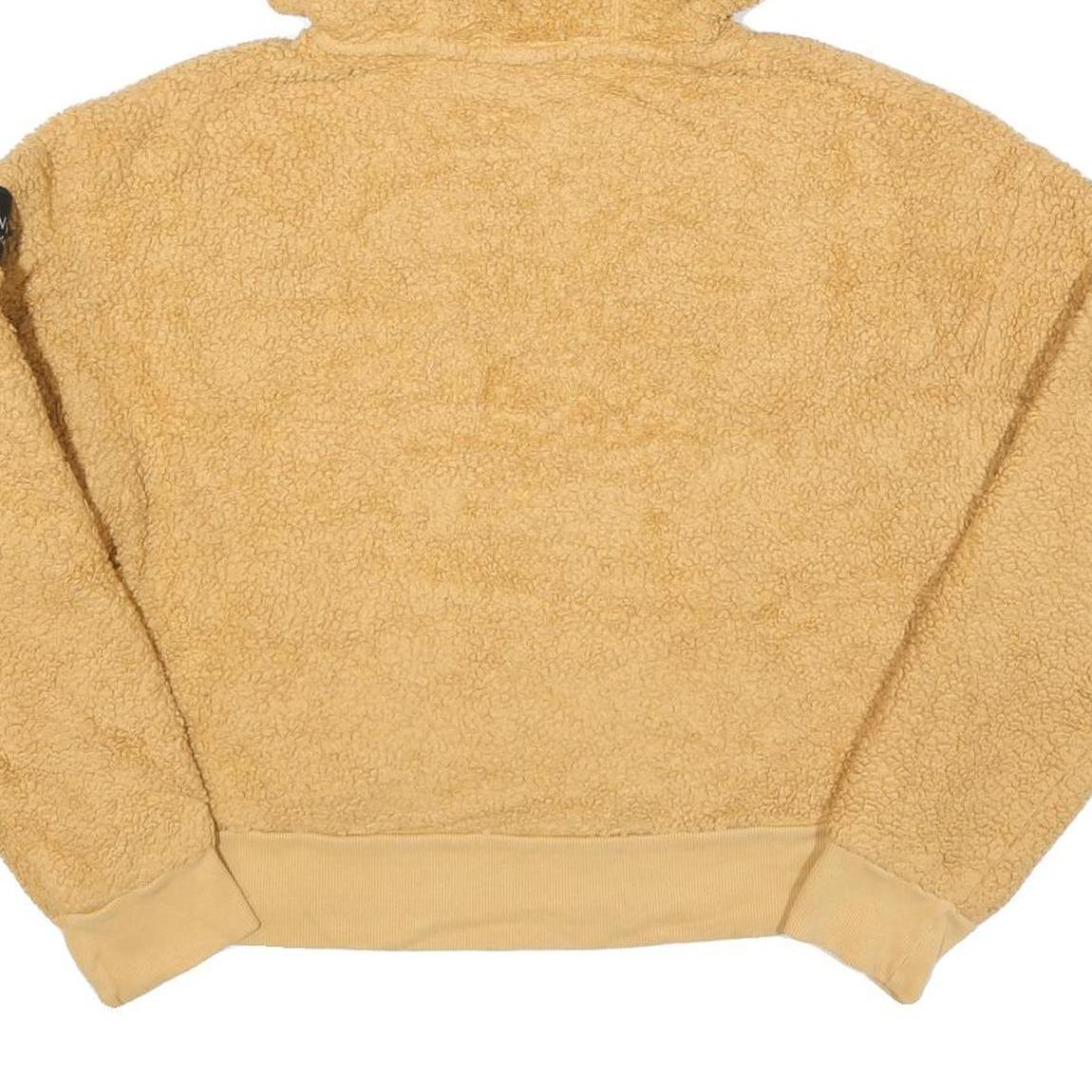 CALVIN KLEIN Womens Beige 1/4 Zip Hoodie M Soft Fleece Pullover Casual