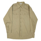 DICKIES Mens Plain Shirt Beige 3/4 Sleeve XL