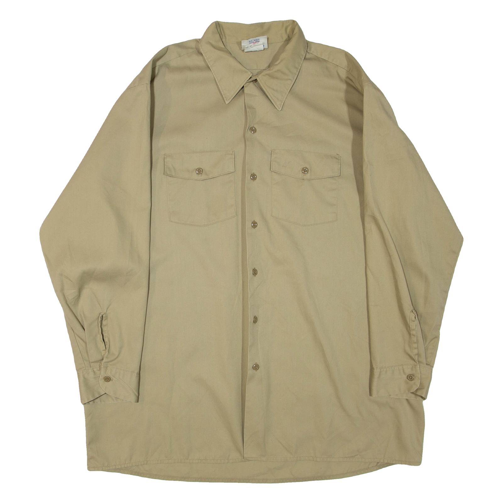 DICKIES Mens Plain Shirt Beige 3/4 Sleeve XL