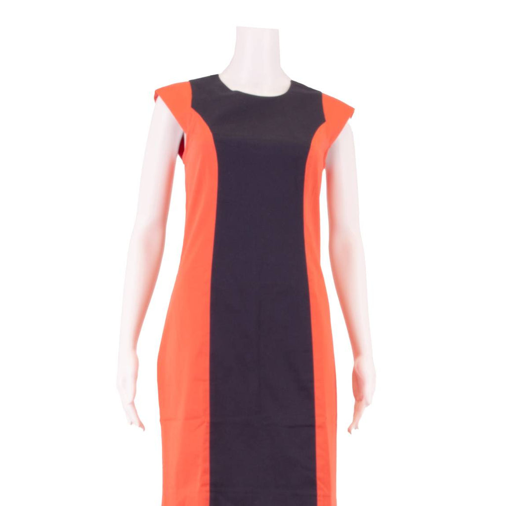 FRENCH CONNECTION Womens Shift Dress Blue Colourblock Knee Length UK 10