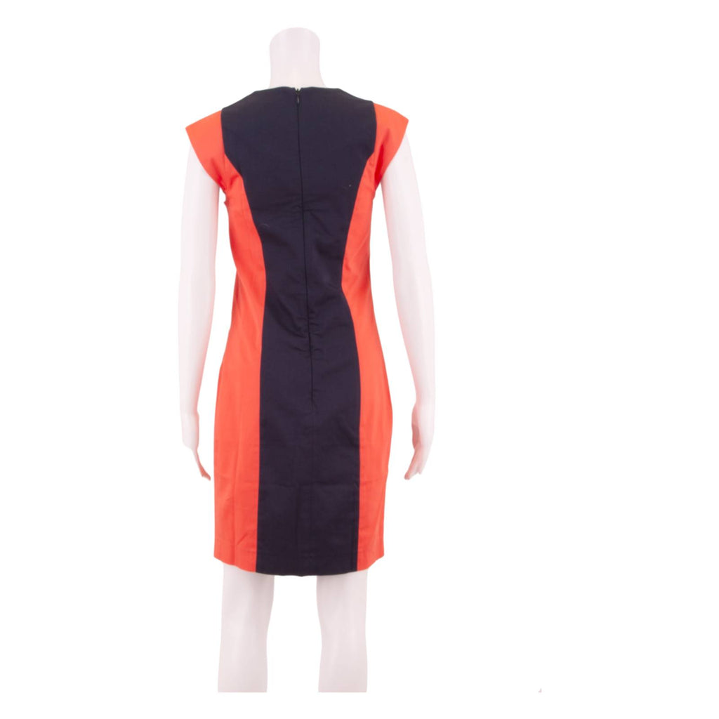FRENCH CONNECTION Womens Shift Dress Blue Colourblock Knee Length UK 10