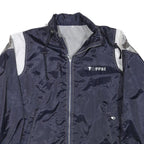 TOFFS Mens Navy Blue & Silver Casual Zip Jacket M Polyester Blend Lightweight