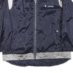 TOFFS Mens Navy Blue & Silver Casual Zip Jacket M Polyester Blend Lightweight