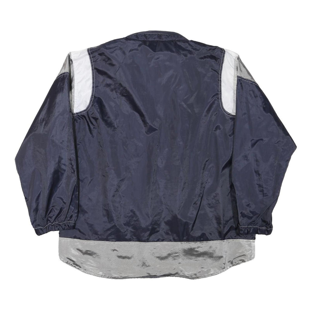 TOFFS Mens Navy Blue & Silver Casual Zip Jacket M Polyester Blend Lightweight