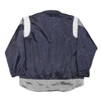 TOFFS Mens Navy Blue & Silver Casual Zip Jacket M Polyester Blend Lightweight