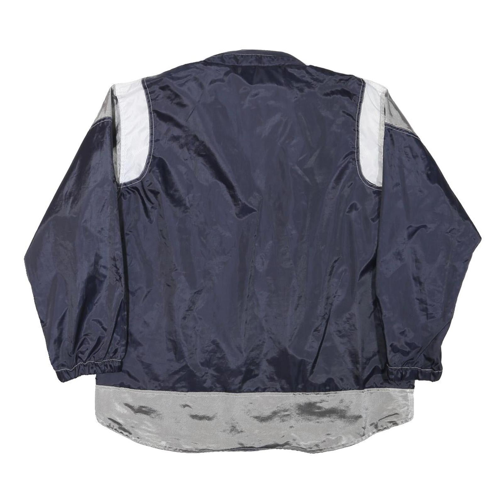 TOFFS Mens Navy Blue & Silver Casual Zip Jacket M Polyester Blend Lightweight