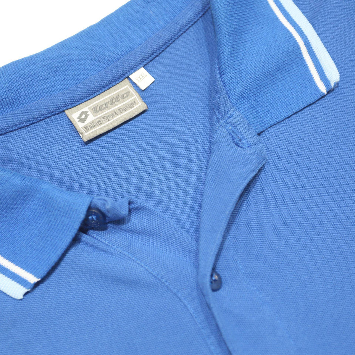 LOTTO Mens Blue Polo Shirt 3XL Cotton Short Sleeve Basic Tipped Collar