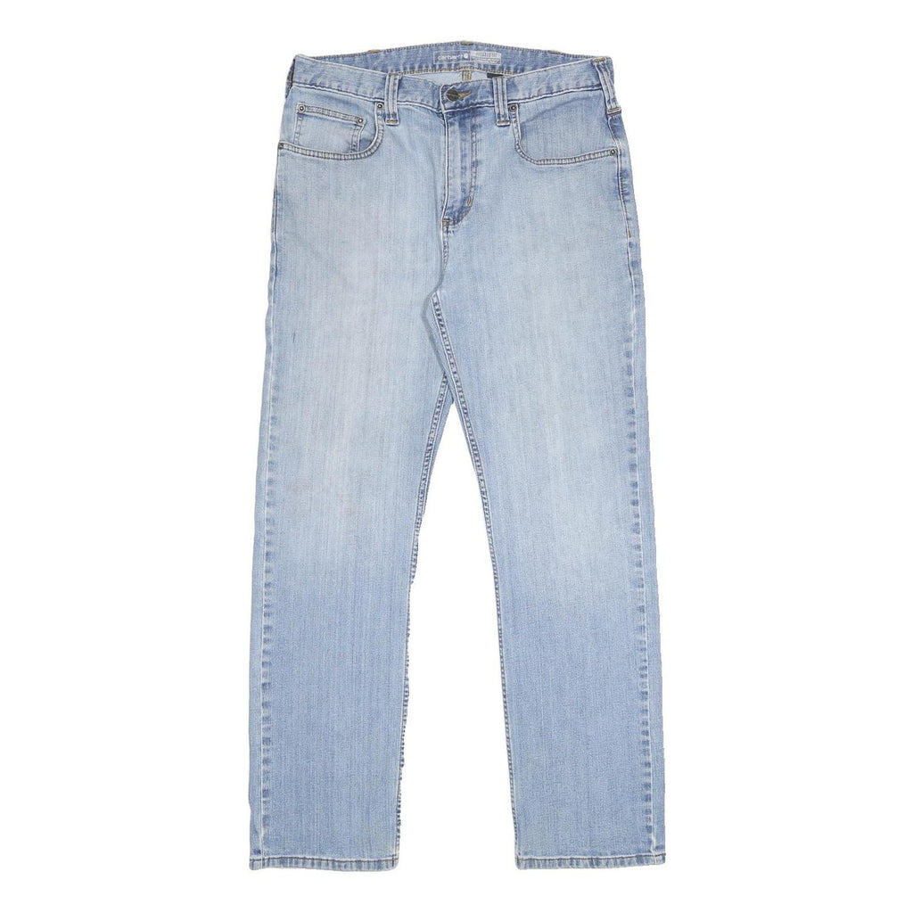 CARHARTT Mens Jeans Light Blue Relaxed Straight Denim W32 L30 Zip Cotton Blend