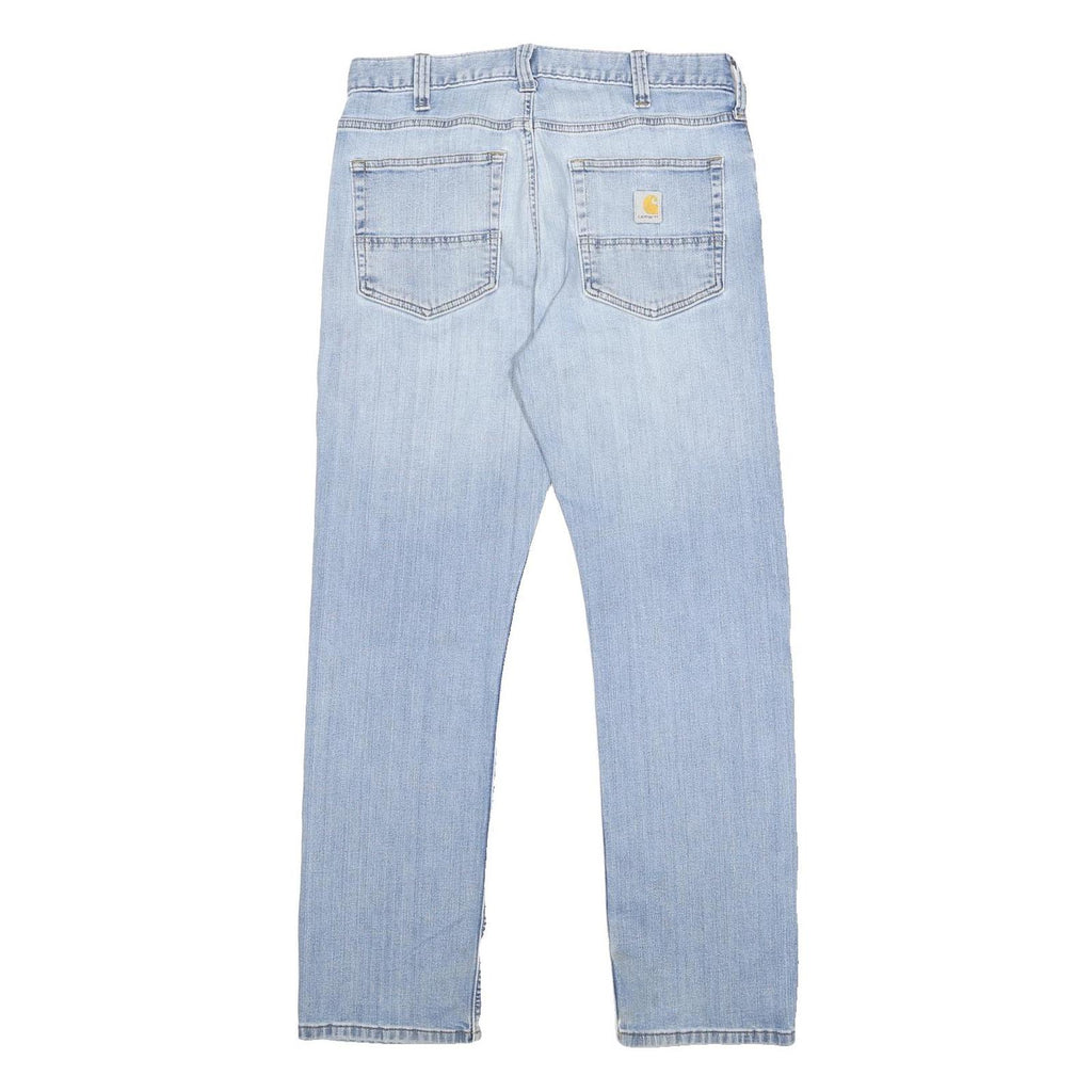 CARHARTT Mens Jeans Light Blue Relaxed Straight Denim W32 L30 Zip Cotton Blend