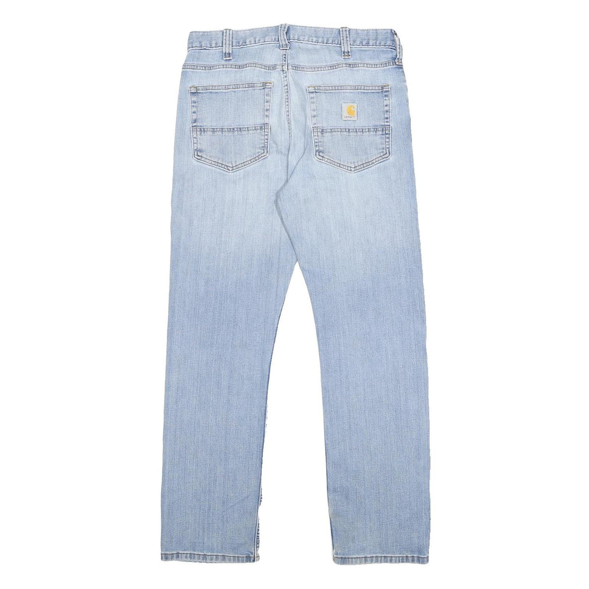 CARHARTT Mens Jeans Light Blue Relaxed Straight Denim W32 L30 Zip Cotton Blend