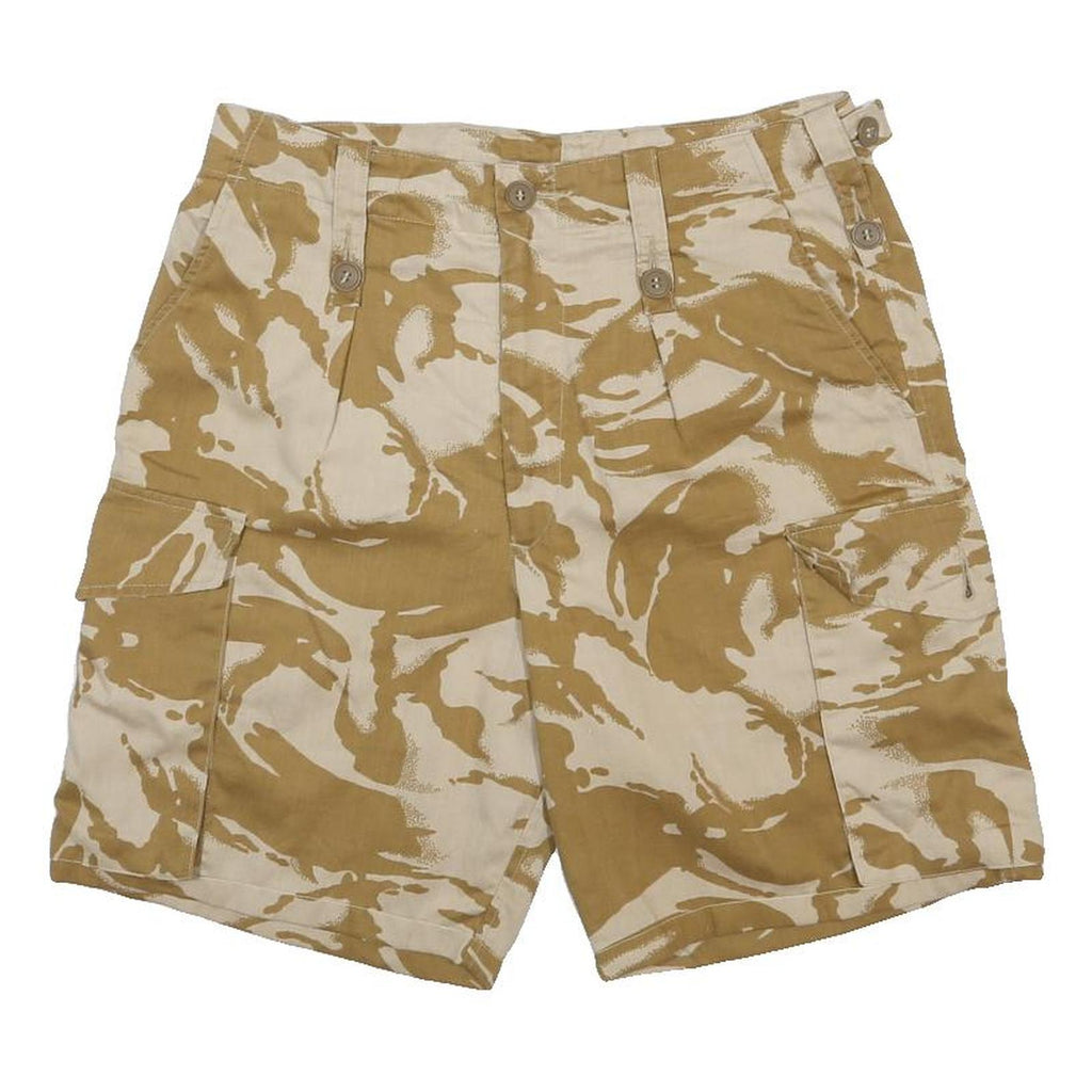 Mens Beige & Cream Casual Cargo Printed Shorts M W32 Lightweight Comfort