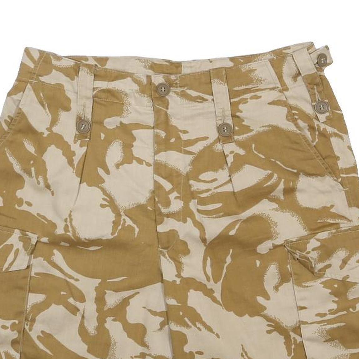 Mens Beige & Cream Casual Cargo Printed Shorts M W32 Lightweight Comfort