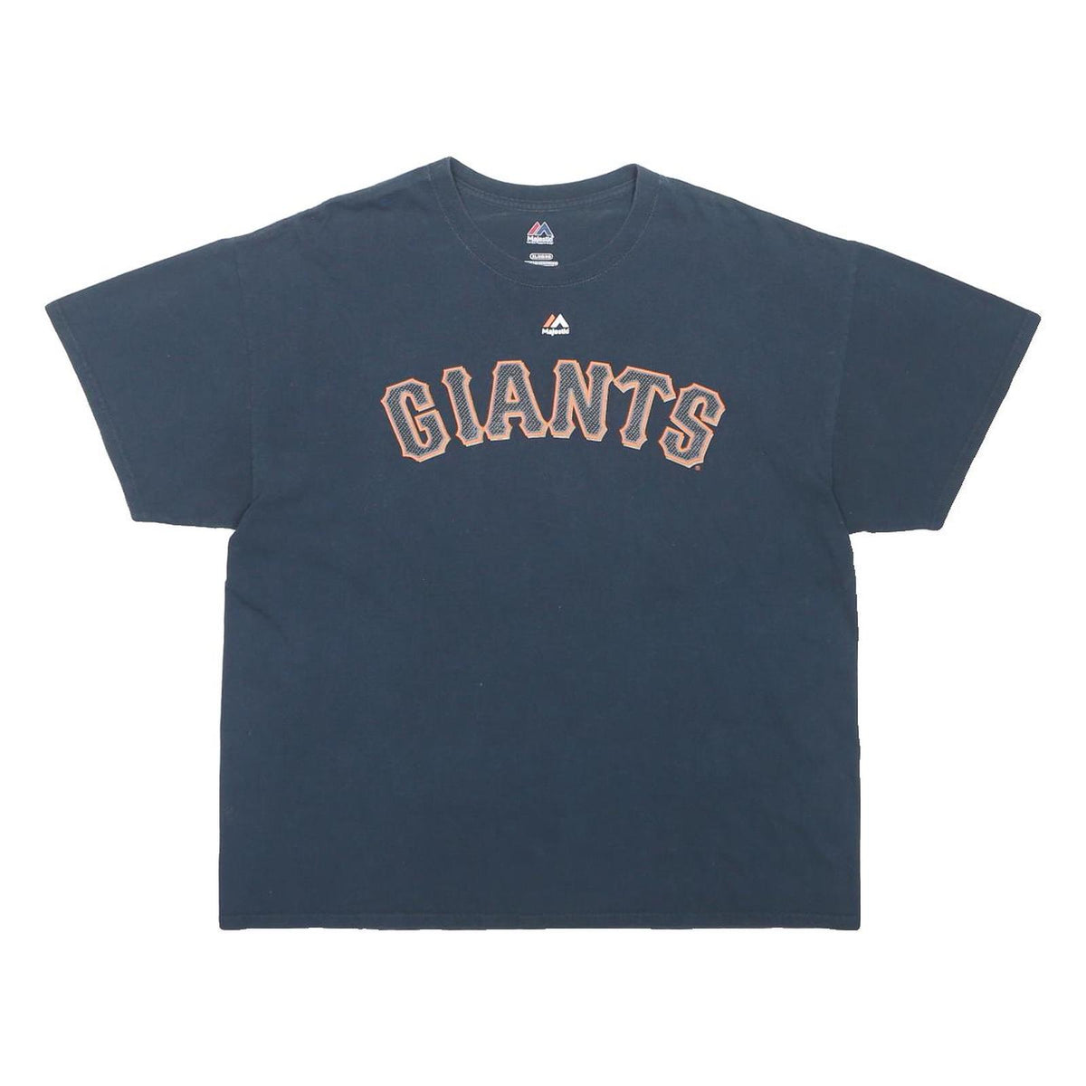MAJESTIC Mens Navy Giants Graphic T-Shirt XL Short Sleeve Crew Neck Sportswear