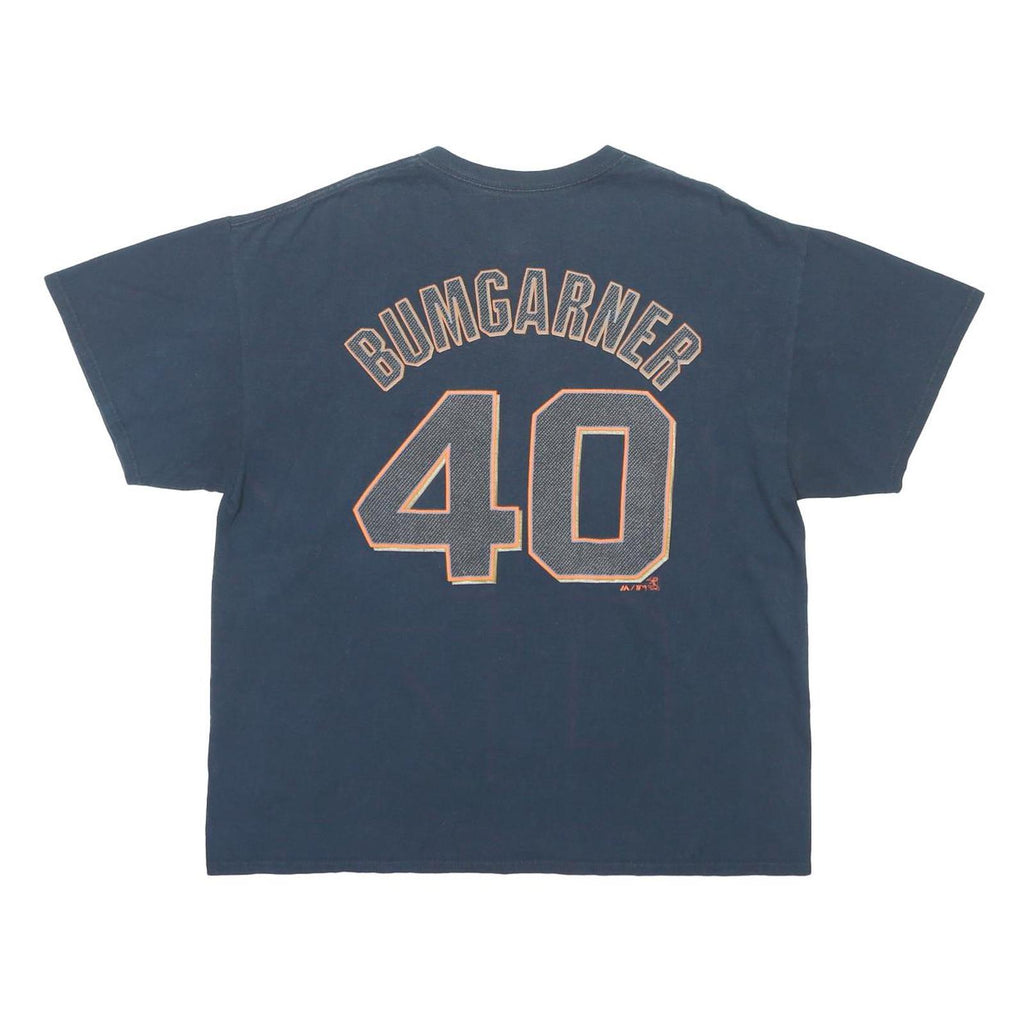 MAJESTIC Mens Navy Giants Graphic T-Shirt XL Short Sleeve Crew Neck Sportswear