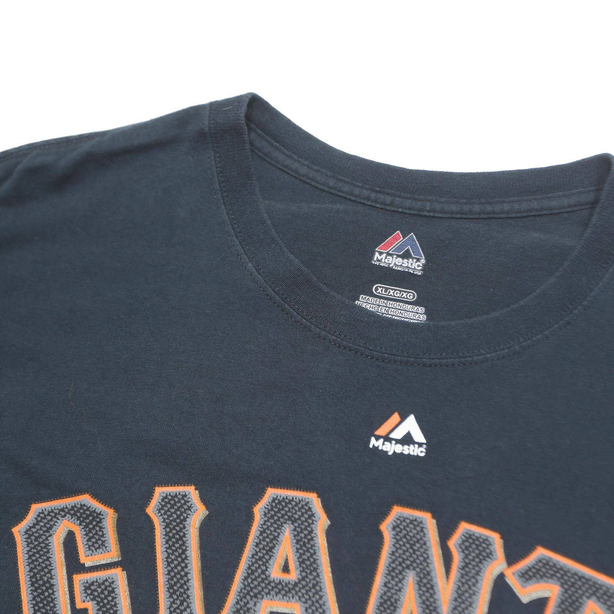 MAJESTIC Mens Navy Giants Graphic T-Shirt XL Short Sleeve Crew Neck Sportswear