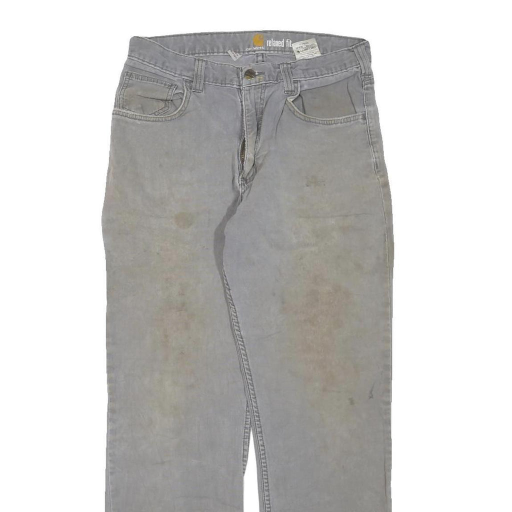 CARHARTT Mens Cotton Blend Grey Regular Fit Straight Leg Trousers W32 L32