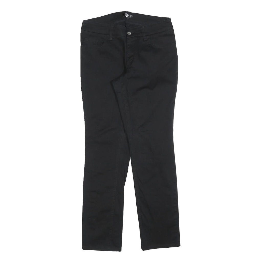 DICKIES Womens Cotton Blend Black Slim Slim Fit Straight Leg Trousers W30 L30