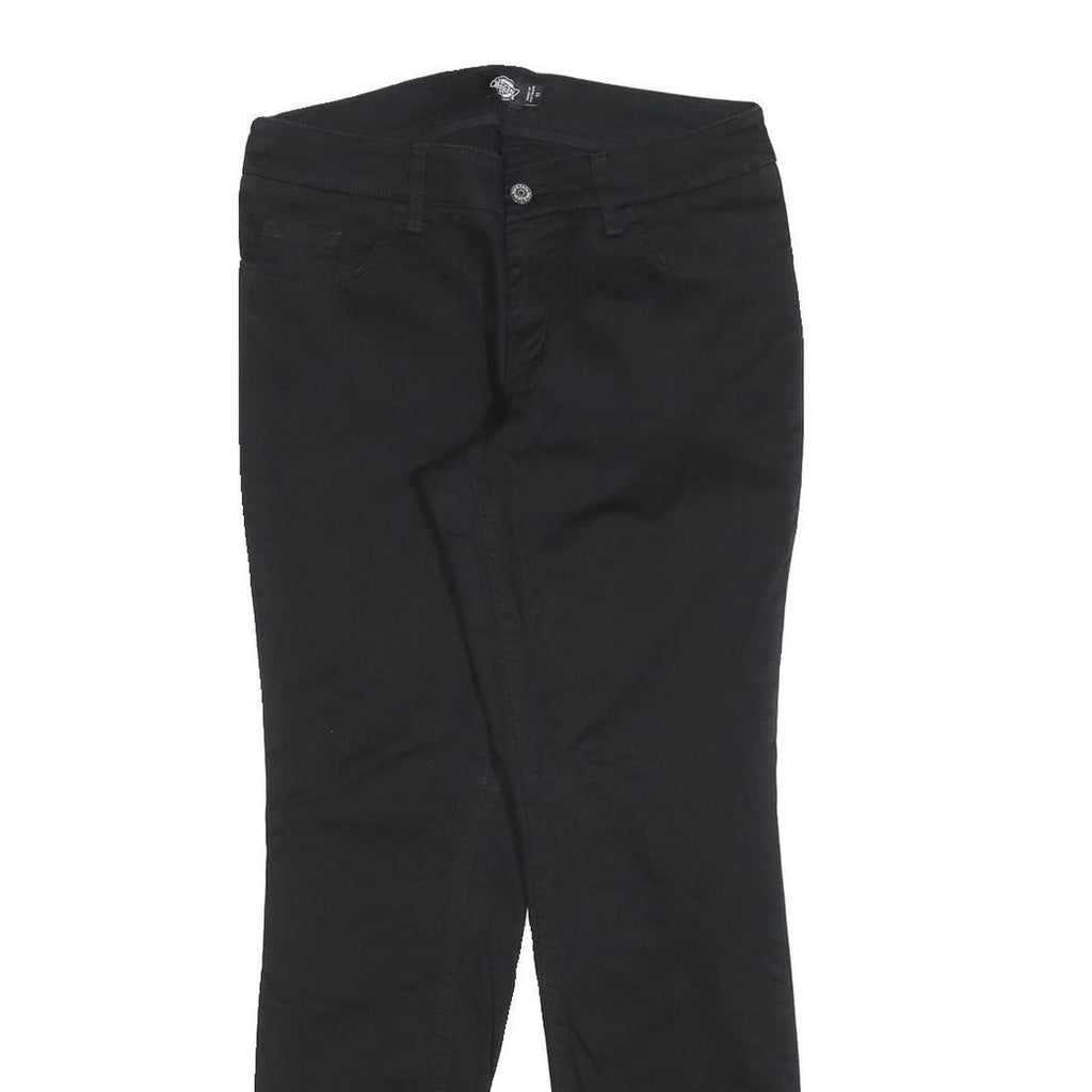 DICKIES Womens Cotton Blend Black Slim Slim Fit Straight Leg Trousers W30 L30