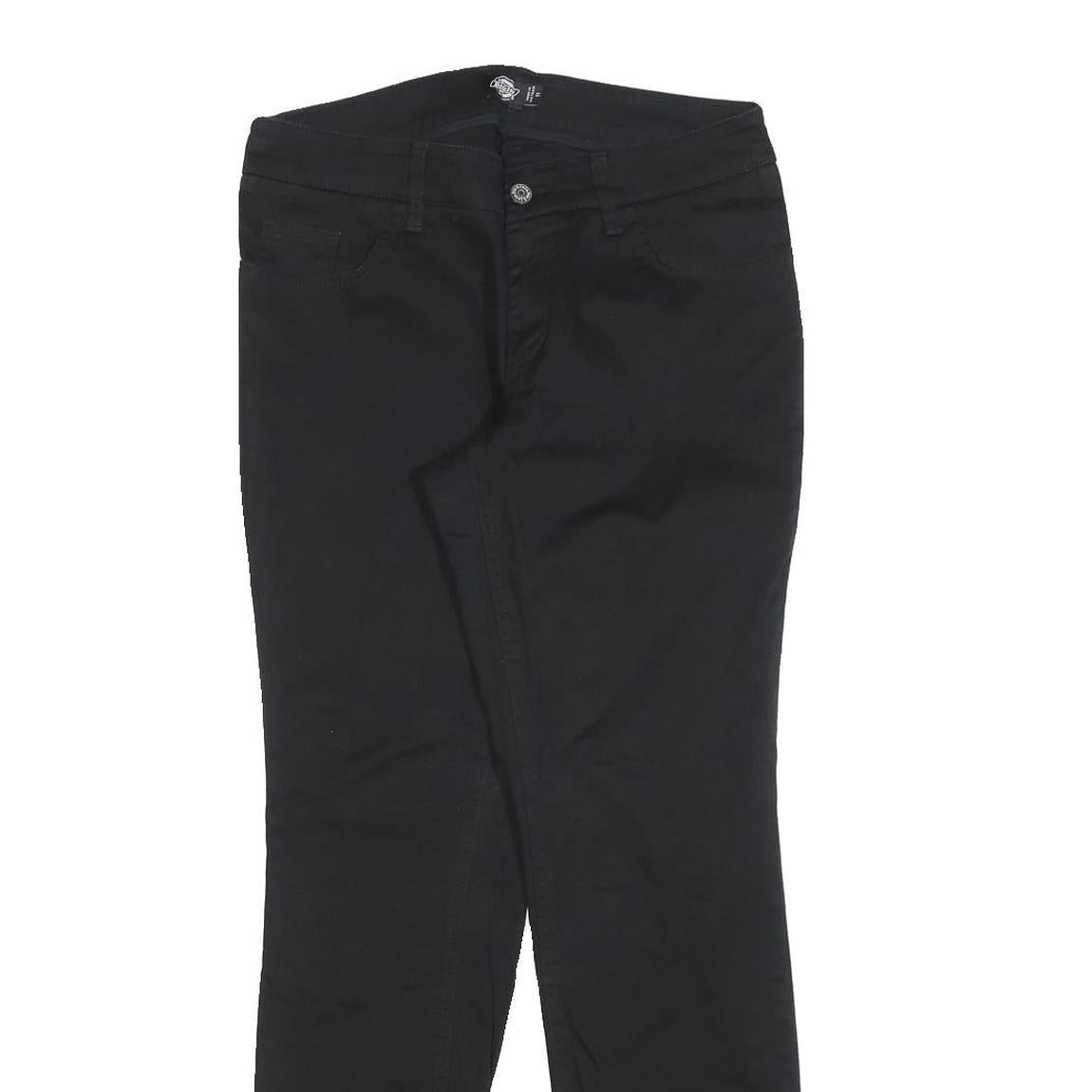 DICKIES Womens Cotton Blend Black Slim Slim Fit Straight Leg Trousers W30 L30