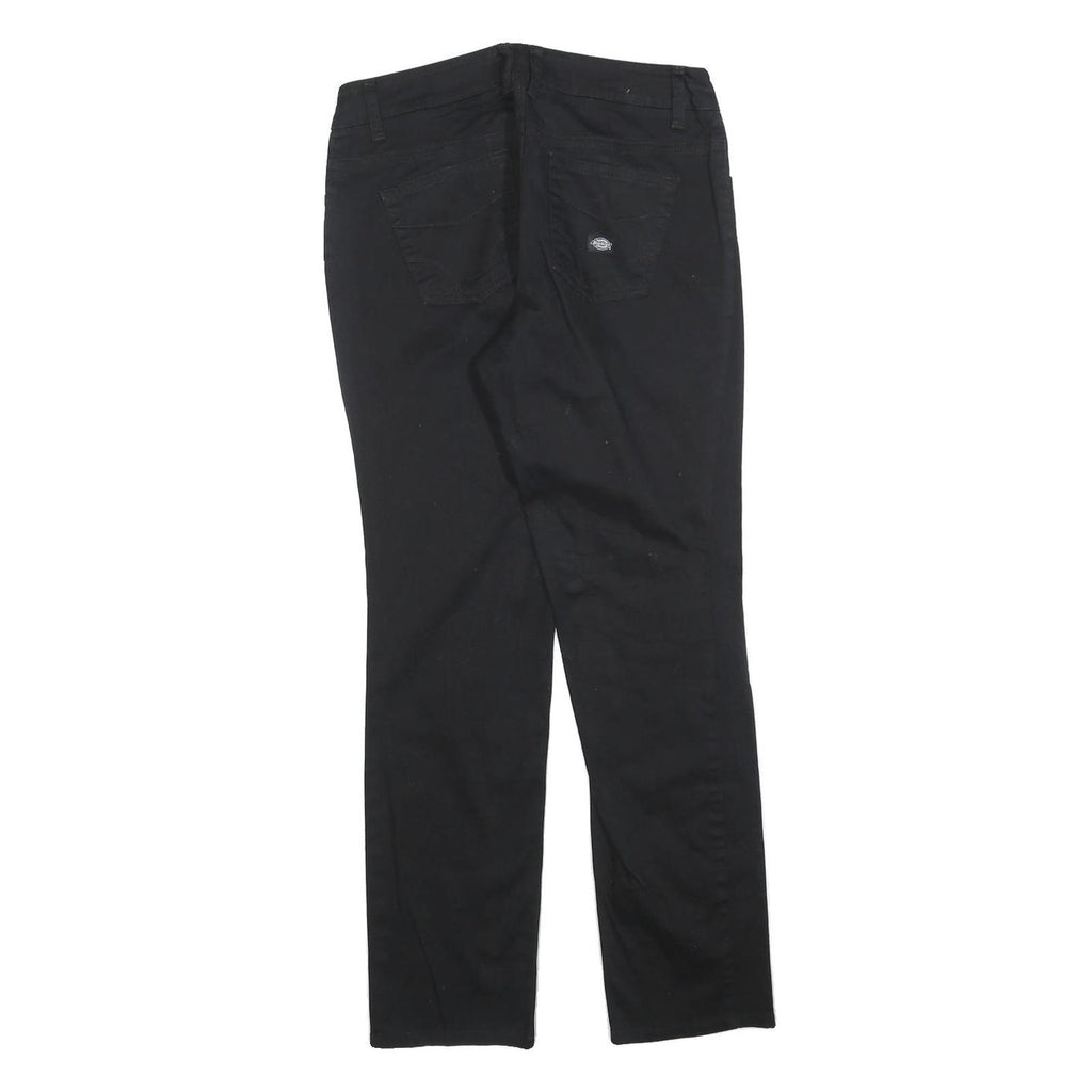 DICKIES Womens Cotton Blend Black Slim Slim Fit Straight Leg Trousers W30 L30