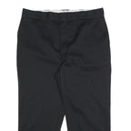 DICKIES Mens Cotton Blend Black Relaxed Straight Trousers W40 L26 Workwear Zip