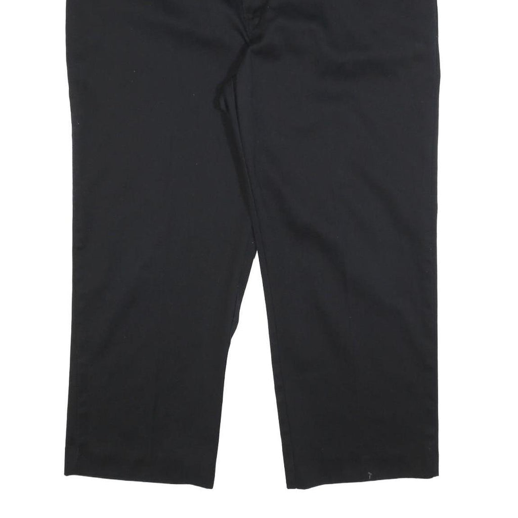 DICKIES Mens Cotton Blend Black Relaxed Straight Trousers W40 L26 Workwear Zip