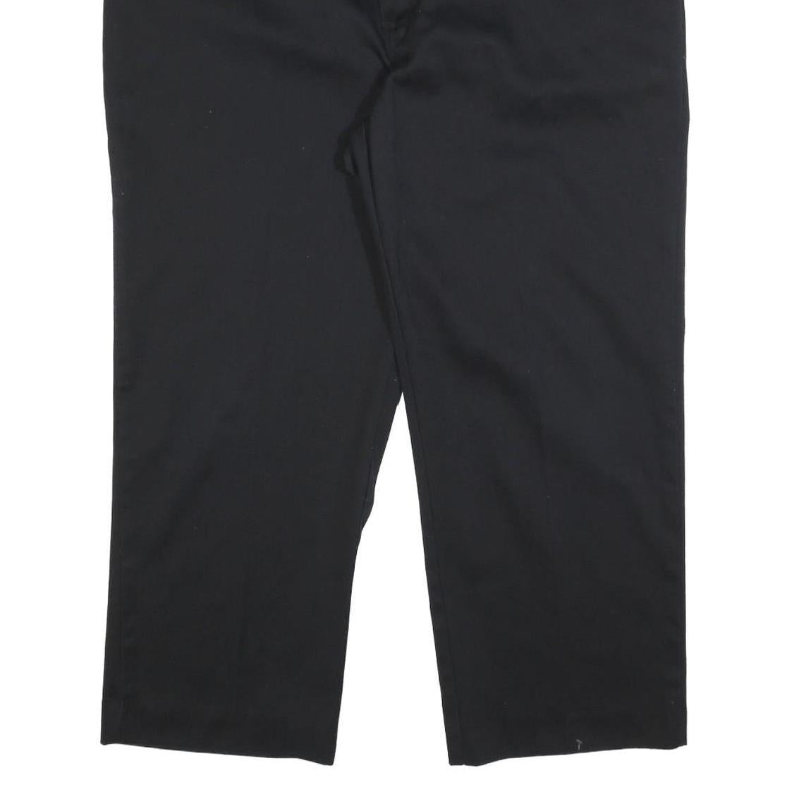 DICKIES Mens Cotton Blend Black Relaxed Straight Trousers W40 L26 Workwear Zip