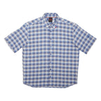 MAMMUT Mens Blue Check Cotton Blend Shirt L Casual Lightweight Summer