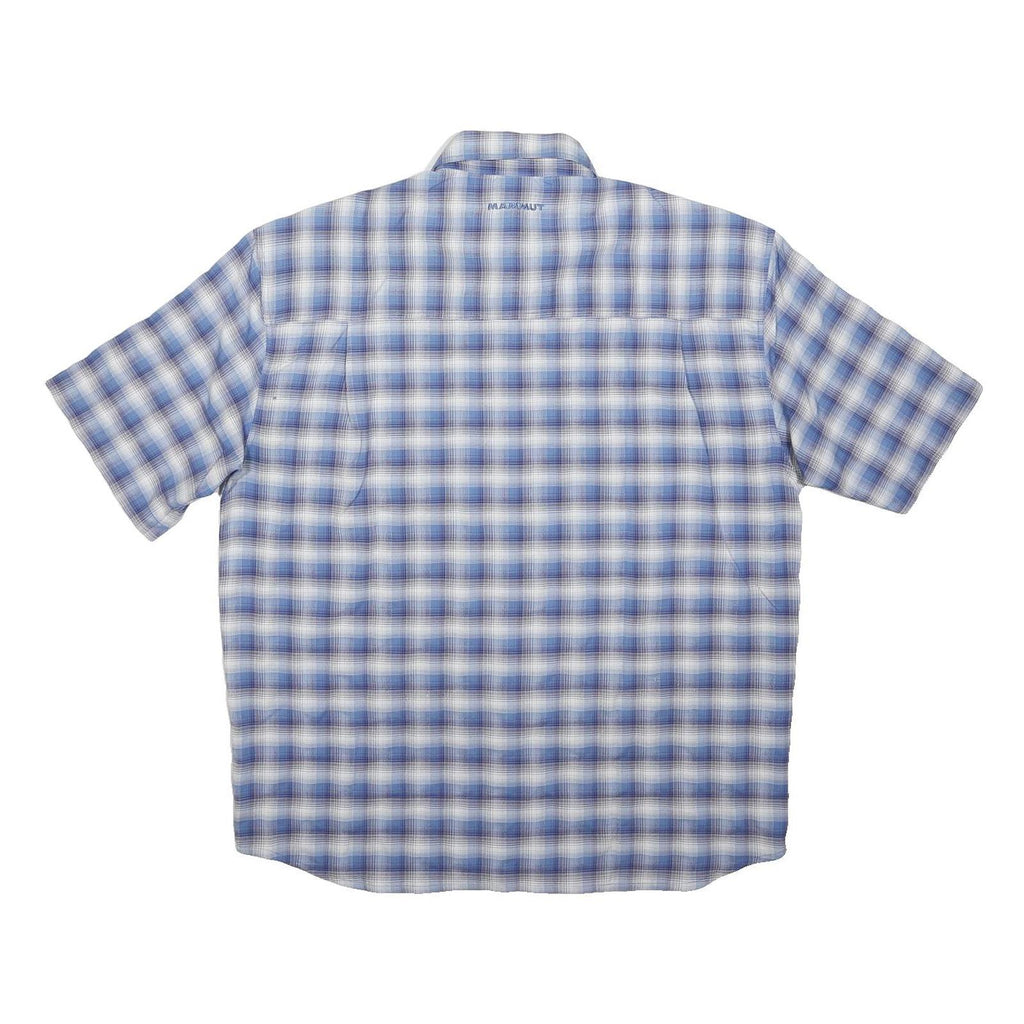 MAMMUT Mens Blue Check Cotton Blend Shirt L Casual Lightweight Summer