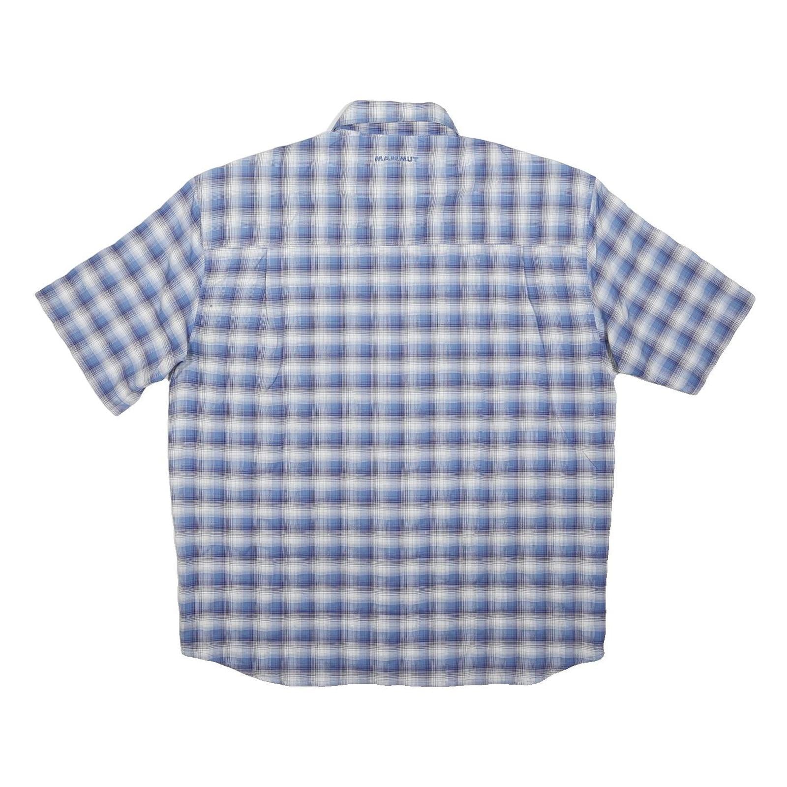 MAMMUT Mens Blue Check Cotton Blend Shirt L Casual Lightweight Summer