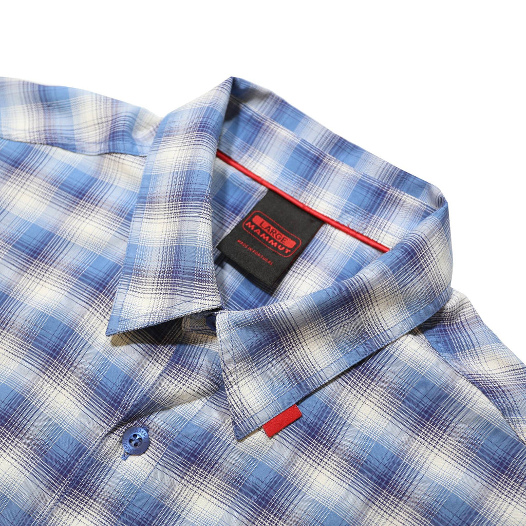MAMMUT Mens Blue Check Cotton Blend Shirt L Casual Lightweight Summer