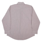 TOMMY HILFIGER Mens White & Burgundy Check Shirt XL Button Down Casual Cotton