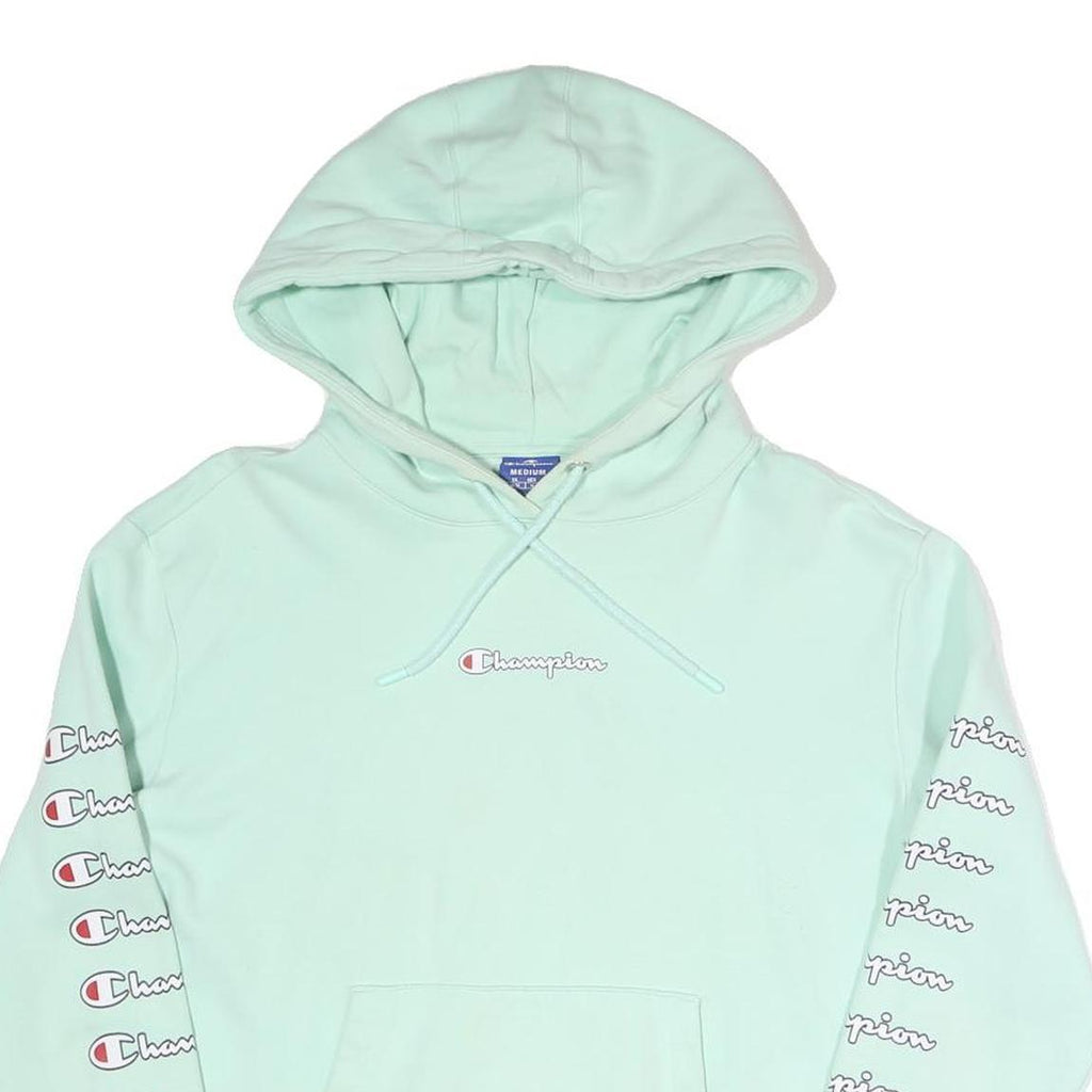 CHAMPION Womens Mint Green Hoodie M Cotton Blend Pullover M Fit Casual