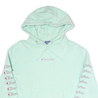 CHAMPION Womens Mint Green Hoodie M Cotton Blend Pullover M Fit Casual