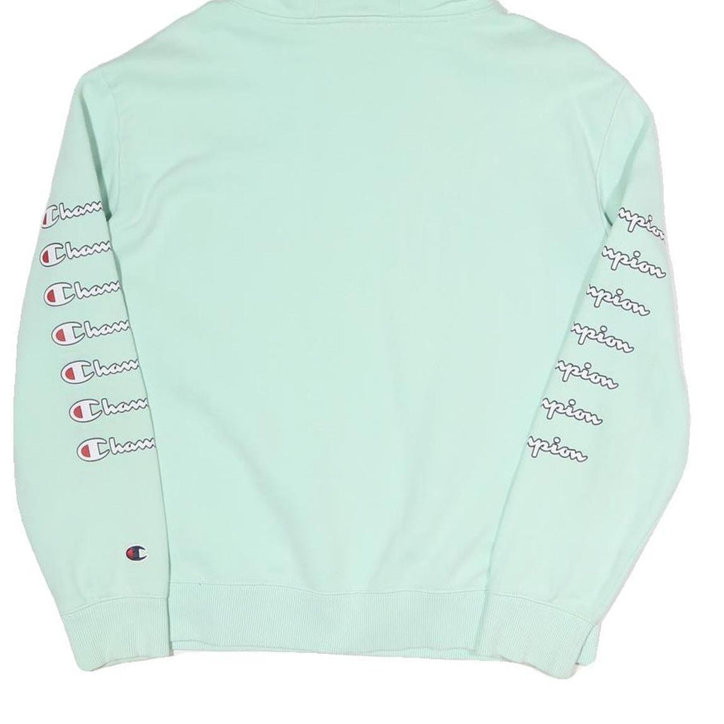 CHAMPION Womens Mint Green Hoodie M Cotton Blend Pullover M Fit Casual