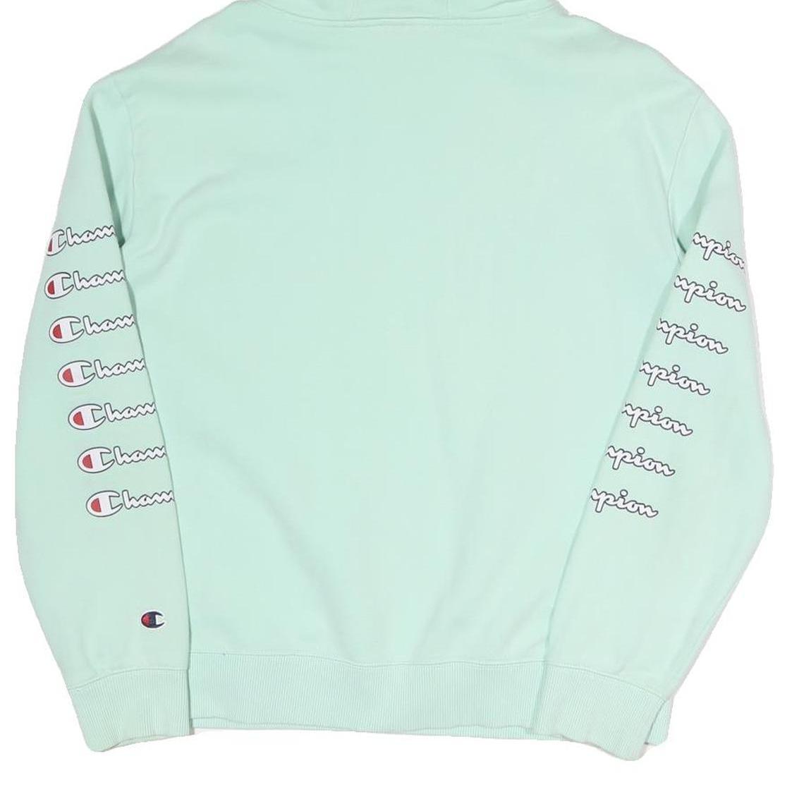 CHAMPION Womens Mint Green Hoodie M Cotton Blend Pullover M Fit Casual