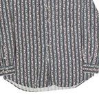 PACIFIC CLUB Mens Blue & Burgundy Pattern Shirt XL Cotton Blend Casual Long