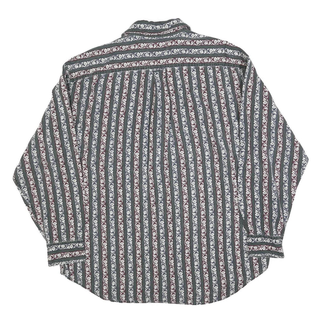 PACIFIC CLUB Mens Blue & Burgundy Pattern Shirt XL Cotton Blend Casual Long